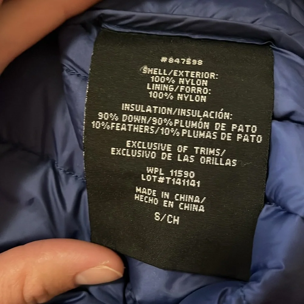Women's Blue Down Vest - Picture 5 of 5